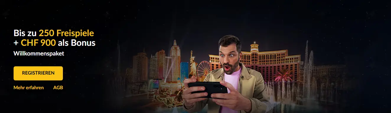 Willkommen im Online Casino Schweiz – Startseite mit schnellem Zugang zu Spielen